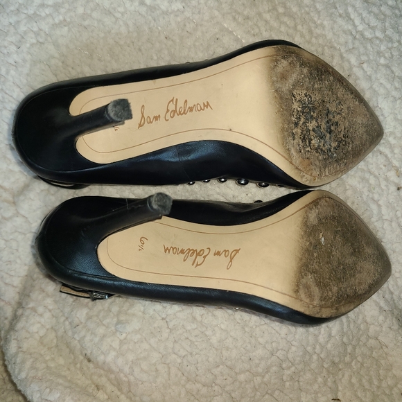 Sam Edelman women's black and silver stud Helen ankle strap pump size 6.5 - Picture 4 of 8